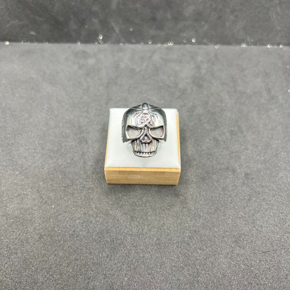 Skull Face Stainless Steel Ring - Size 7.5